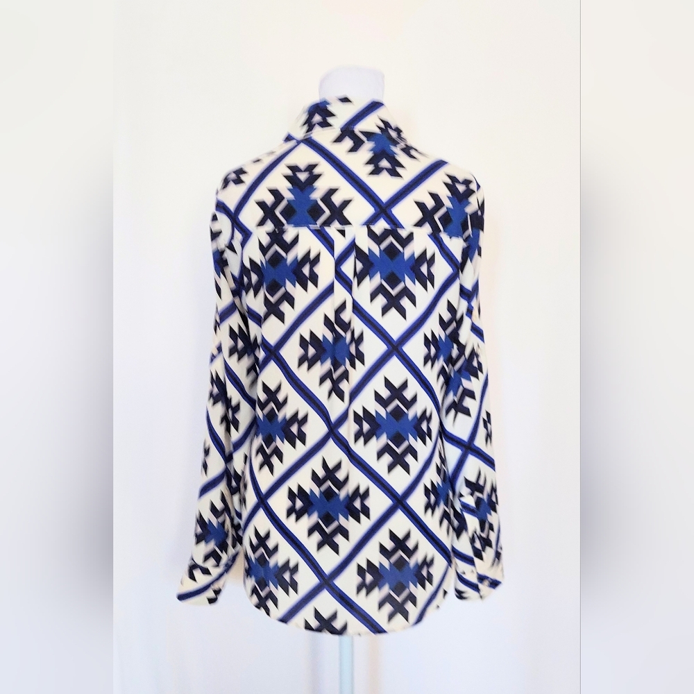 Express Portofino Geometric Print Button Down Shirt Size XS - Picture 5 of 11